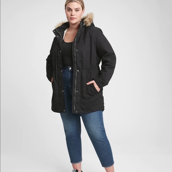 NWT GAP Sherpa Parka True Black Size XS - Picture 1 of 12